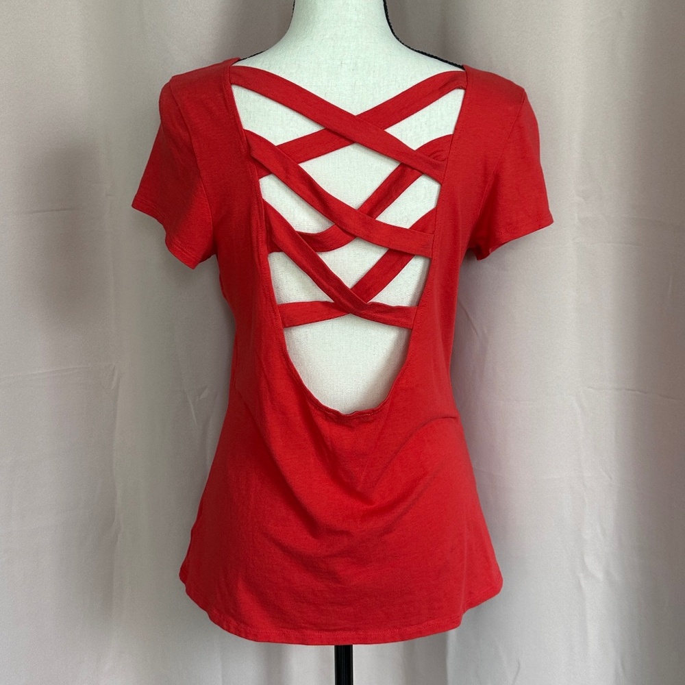 Express open back shirt